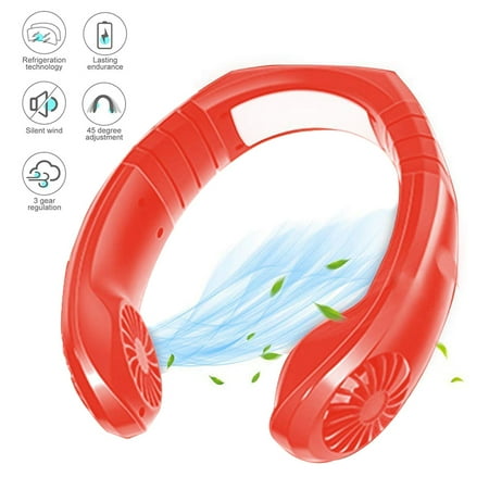 

Lbwmqe Portable Air Conditioner Neck Fan Hanging Neck Cooling Fan Usb Rechargeable 3-Speed Adjustable Small Fans New