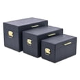 thumbnail image 2 of Sable Set of 3 Trunks with Gold Handles - Navy Blue, 2 of 12