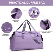 Gynky Travel Duffle Bag Gym Bags with Shoe Compartment Wet Pocket Waterproof for Weekender Overnight Gym Sports Traveling Swimming Yoga Workout, Violet
