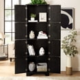 thumbnail image 4 of Leumius 72.4" Tall Storage Cabinet Tall Storage Cabinet with 8 Doors and 4 Shelves ,Bookshelf for Living Room, Kitchen, Dining Room, Office Black, 4 of 9