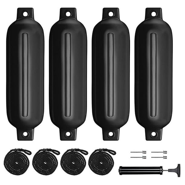 Winyuyby Boat Fenders 4 Pack 4.5x16 Inch Inflatable Ribbed Marine Boat