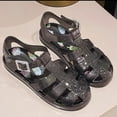 thumbnail image 4 of CYRBOKO Little Girls Jelly Sandals 2025, Beach Soft Soled Beach Closed Toe Flat Shoes Black Size 11(Little Kids), 4 of 4