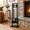 Black, variant on 5-Piece Fireplace Tool Set with 30 Inch One-Piece Stand in Antique Brass