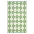 thumbnail image 4 of Nanan 8x10 Waterproof Outdoor Rug, Classic Checkered Pattern, All-Weather Patio Mat, UV Resistant, Stain Resistant, Easy Clean Plastic Rug for Yard, Deck, Balcony, Camping,Green/Beige, 4 of 8