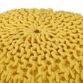 thumbnail image 6 of GDF Studio Beryl Indoor Modern Knitted Cotton Round Pouf, Yellow, 6 of 7