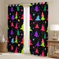 thumbnail image 2 of Manfei Colorful Christmas Tree Blackout Curtains Set of 2 (38x54 Each),Happy Ne Year Curtains and Drapes,Rainbow Stars Print Living Room Curtains For Children,Luxury Bedroom Decor, 2 of 6