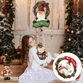 thumbnail image 4 of Christmas Decoration Rattan Circle with Fabric Doll Handmade Xmas Decor Accessories Wall Hanging, 4 of 5