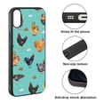 thumbnail image 2 of WIRESTER Shockproof Soft Rubber Cover Case for Apple iPhone XR 6.1", Barnyard Chicken Roosters Teal Background, 2 of 5