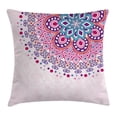 thumbnail image 1 of Mandala Throw Pillow Cushion Cover, Indian Ornamental Figure Meditation Spiritual Zen Boho Style Print, Decorative Square Accent Pillow Case, 16 X 16 Inches, Light Pink Teal Purple, by Ambesonne, 1 of 1