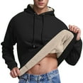 thumbnail image 4 of Men's Clothing Male Autumn And Winter Hooded Warm And Comfortable Thick Wool Velvet Bottoming Sweatshirt Long Soft Hoodie for Men Thick Hoodie for Men Sweat Shirts Zip Sweatshirts Sweatshirt Black S, 4 of 8