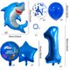 thumbnail image 2 of Set de globos con temática oceánica, 40 cm, número 1, fiesta de cumpleaños con forma de tiburón, 2 of 2