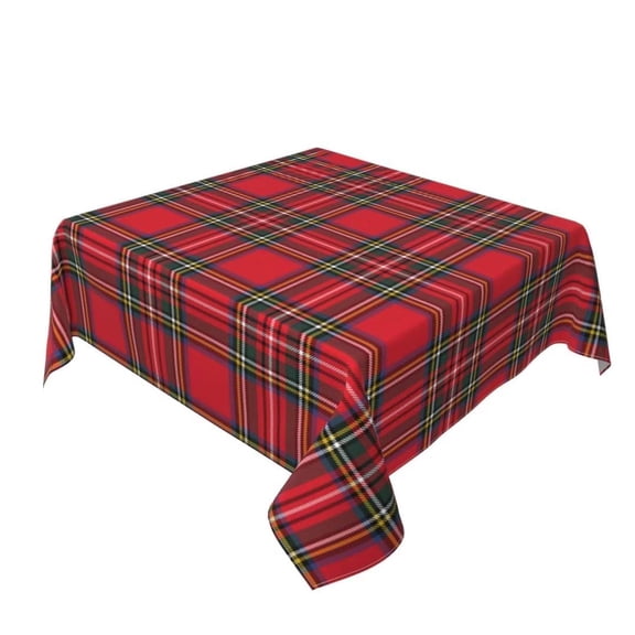 Verolix Plaid Tablecloth 60 x 60 Inch Square, Red Checkered Table Cover, Waterproof Washable Wrinkle Resistant Polyester Fabric for Kitchen Dining Indoor Outdoor Use