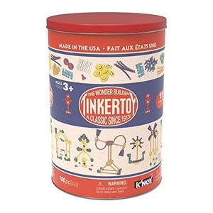 Tinkertoy Classic Building Tin, 100 Plastic Parts