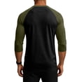 thumbnail image 4 of Havenx Baseball Shirt for Men Raglan 3/4 Long Sleeve Crew Neck Shirts Color Block Moisture Wicking Tee Lightweight Athletic Vintage Gym Workout Tee Top,Camouflage Green 2XL, 4 of 5