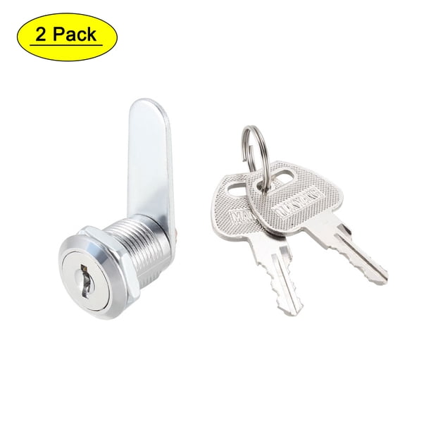 Cerraduras de palanca Uxcell de cilindro de 20mm, adecuadas para paneles de hasta 1/2 pulgadas de grosor, con llaves iguales, 2 piezas