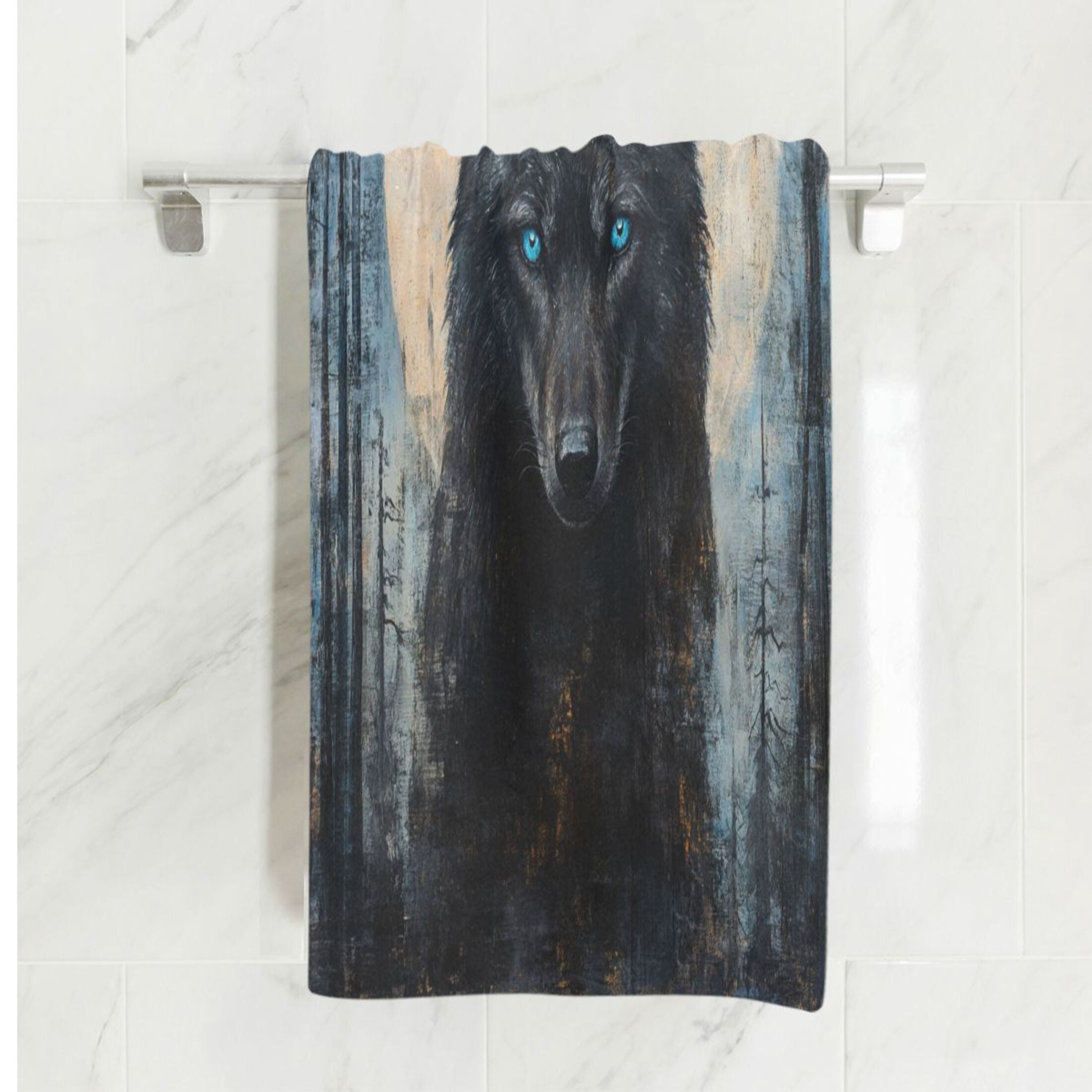 Qxltty Dark Forest Wolf King Extra Large Bath Towel 32"x64" Super Soft Highly Absorbent Quick Dry Shower Towel for Hotel Bathroom Guest Spa Gym