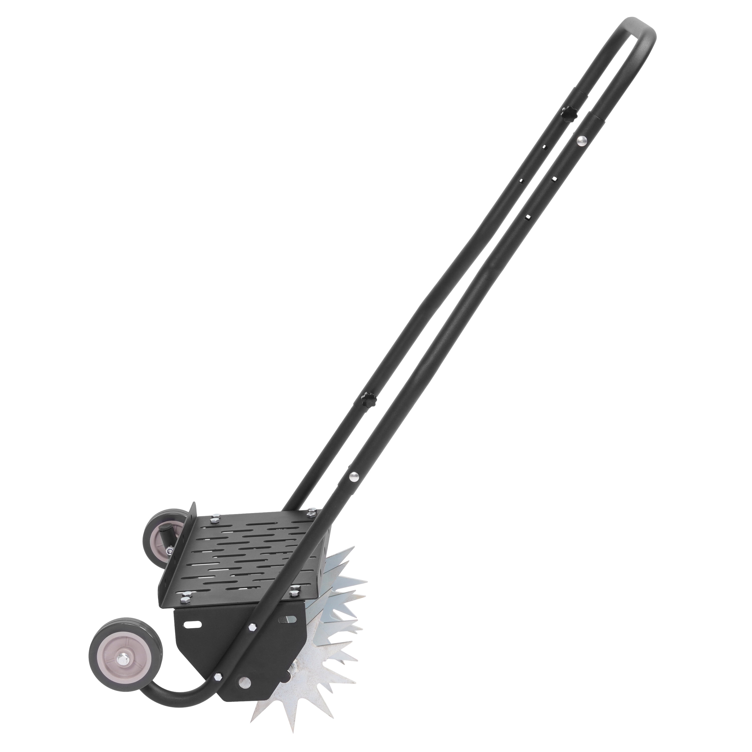 KOJEM 18-Inch Push Spike Aerator Heavy Duty Rolling Lawn Aerator Rotary Spike Lawn Aerator Manual Aeration Equipment with Steel Handle Suitable for Lawns Garden and Yard Grass Aeration