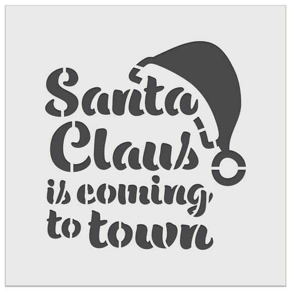 Santa Claus is Coming to Town Christmas DIY Cookie Wall Craft Stencil - 5.5 Inch