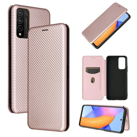 For Huawei Honor 10X Lite Carbon Fiber Texture Horizontal Flip TPU + PC + PU Leather Case with