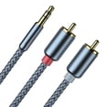 thumbnail image 4 of Cable de Adaptador de audio, Estructura Firme de 2 Metro de Largo 3.5 mm A 2 Cable de Gato Masculino para AltaVoz, 4 of 8