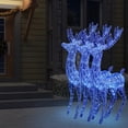 thumbnail image 4 of vidaXL XXL Acrylic Christmas Reindeers 250 LED 3 pcs 180 cm Blue, 4 of 5