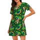 thumbnail image 1 of Fotbe Cat St Patrick's day Bata de Dormir para Mujer con Estampado, Camisón de Algodón de Manga Corta, Ropa de Dormir Casual, 1 of 6