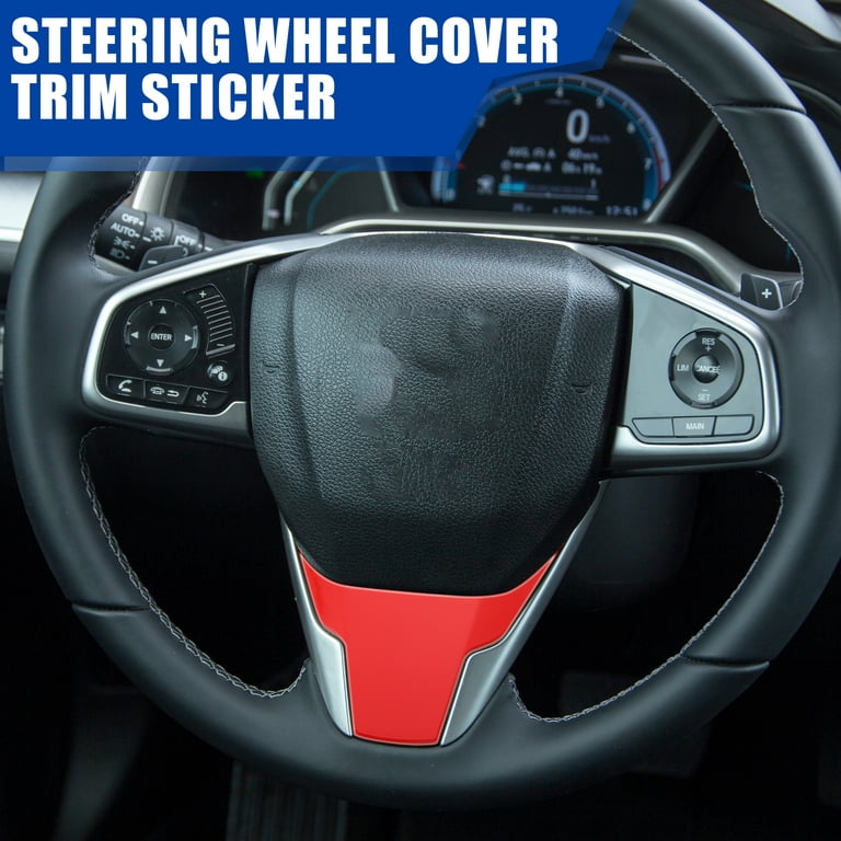 Unique Bargains Car Interior Steering Wheel Cover Trim Sticker Red for  Honda Civic 2016 2017 2018 2019 2020 