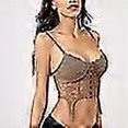 thumbnail image 1 of Camisola irregular de encaje con espalda cruzada y forma de U para mujer, estilo urbano, 1 of 3