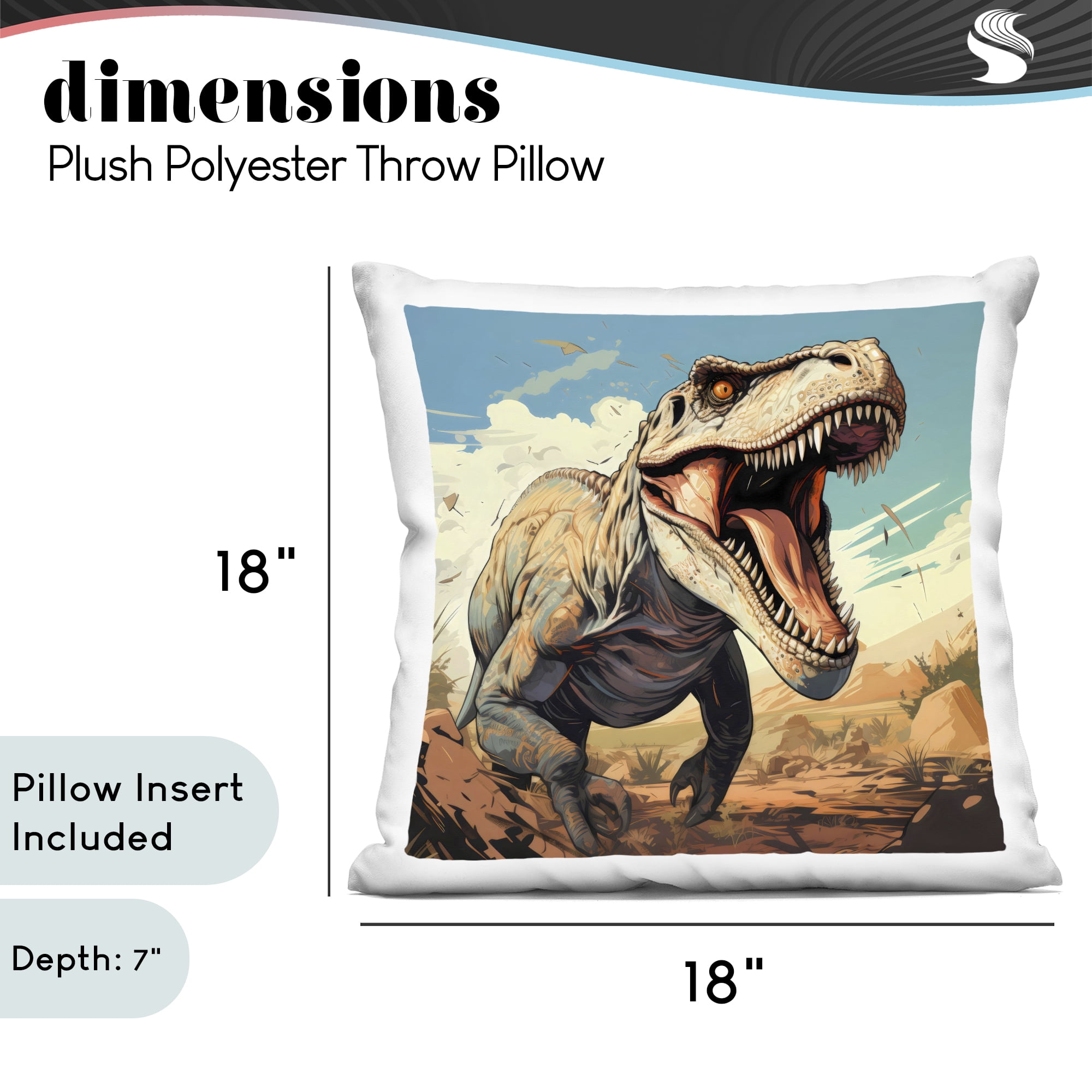 Stupell Industries Velociraptor Desert Sunset Decorative Printed Throw Pillow, design by Creative Studio, 18 x 7 x 18