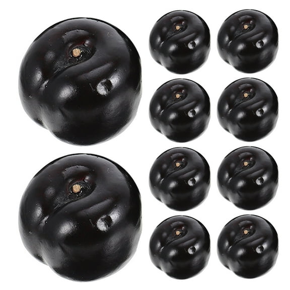 OULII Set of 10 Realistic Artificial Black Foam Fruit for Home Decoration and Display