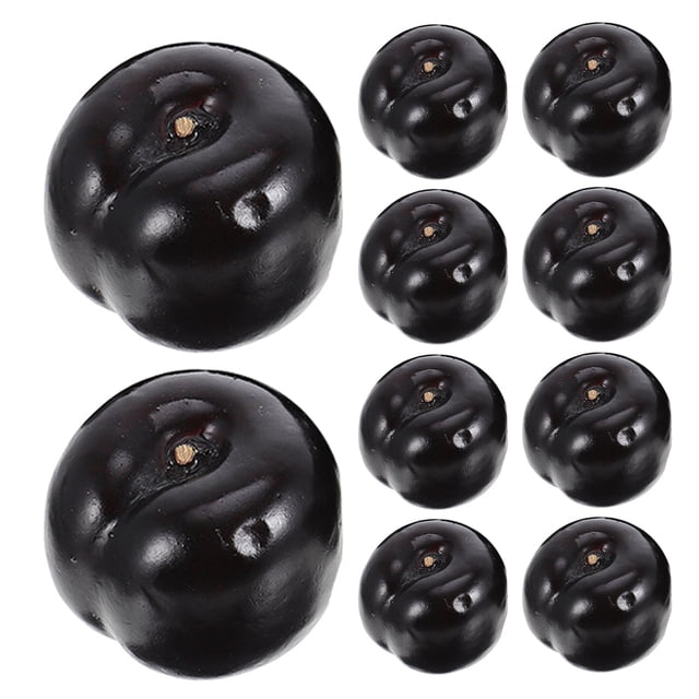OUNONA 10Ud Ciruelas Artificiales Realistas De Espuma En Color Negro Para De Y Cocina