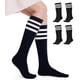 thumbnail image 3 of Calcetines hasta la rodilla FITRELL para mujer, algodón a rayas, paquete de 4, 3 of 8