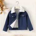 thumbnail image 2 of Swuxness Toddler Boy' Fleece Fall Jackets Long Sleeve Solid Color Thickened Mid-Length Warm Coat, 2 of 5