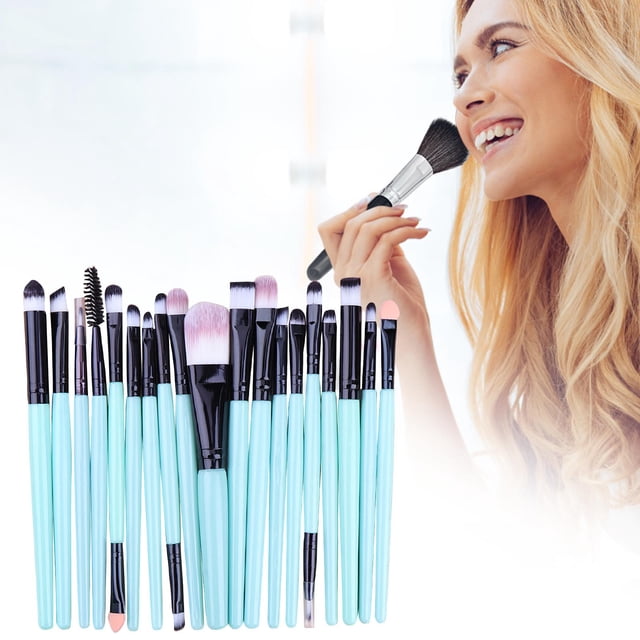 Pinceles de maquillaje, Kit de maquillaje 20 pinceles para ojos Pinceles de maquillaje Herramientas de belleza Pinceles de maquillaje plegables