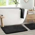 thumbnail image 3 of Nestl Set of 2 Absorbent Memory Foam Bath Mat Bathroom Rugs, Black, Large 20"x32", 3 of 8