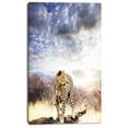 thumbnail image 2 of Leopard Walking under Cloudy Sky - African Canvas Art Print, 2 of 3