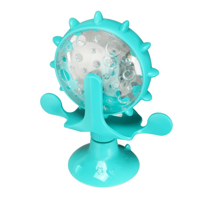 Alimentation Lente pour Chat, Forme de Moulin à Vent Rond Interactif Nourriture pour Chat Traite Jouet pour Chiots Bleu Foncé, Bleu, Vert