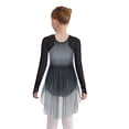 thumbnail image 2 of Doomiva Kids Girls Gradient Figure Skating Dress Shiny Rhinestone Mesh Long Sleeve Dance Competitions Training Outfit Grey 16, 2 of 7