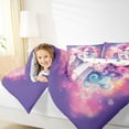 thumbnail image 4 of Castle Fairy Cartoon Animal Unicorn Bedding Comforter Set 2pcs for Preppy Child Girls,Dreamy Princess Twin Comforter Sets Microfiber,Universe Galaxy Breathable Bedding Set,Microfiber Bedroom Decor, 4 of 8