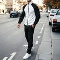 thumbnail image 5 of Maqroz Mens Two Piece Tracksuit Matching Sets Colorblock Full Zip Up Jackets Straight Leg Sweatpants Casual Athletic Activewear Suits Sweatsuits for Outdoor Training, 5 of 6