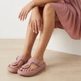 thumbnail image 4 of Cushionaire Flo Cloud Thong Sandals for Women - Waterproof Soft Flexible Upper, Molded Footbed, Non-Slip Traction Sole, Squishy 2.75” Comfort Platform Slide | Pool, Beach, Shower Footwear, 4 of 19