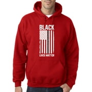 Trendy USA 1088 - Adult Hoodie USA Flag Black Lives Matter Human Rights Sweatshirt XL Red