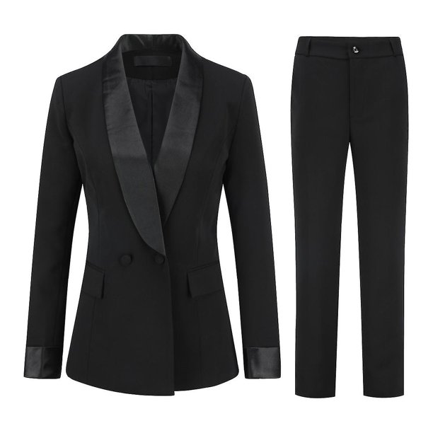Yynuda Womens 2-piece Shawl Lapel Formal Dress Office Lady Slim Business Suit (blazer + Pants) zhangyuxiang LED
