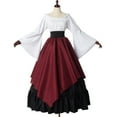 thumbnail image 5 of GRACEART Costume Women Medieval Peasant Dress Trumpet Sleeve Victorian Ren Faire Shirt and Skirt, 5 of 5