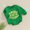 thumbnail image 7 of Okbabeha Baby Boy Girl St Pattys Day Outfit Cute Sweatshirts Bubble Romper Onesie St Patrick Day Toddler Clothes, 7 of 7