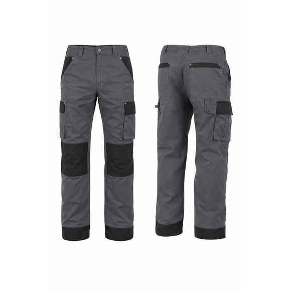 Holmes Workwear Men’s Work Pants, 10.5 oz Cotton Canvas, Cargo Pockets, Knee Pad Pockets, Charcoal, 34X34