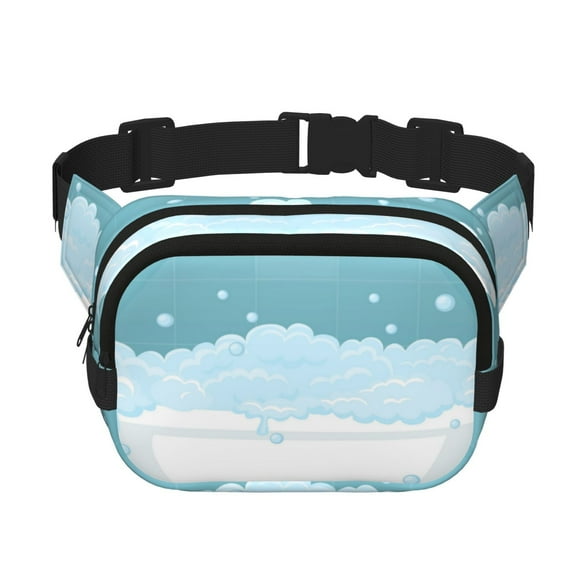 Disketp Bathtub with Soap Bubbles Riñonera de Doble Capa, Bolsa de Cintura Ajustable para Viajes, Correr y Senderismo, Riñonera Ligera para Hombre y Mujer