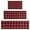 Red and Black, variant on Brown and White Checkerboard Checkered Pattern Kitchen Rugs Sets Of 3,Kitchen Runner Rugs Non Skid Washable,Decorative Kitchen Floor Mats for Kitchen,Sink,Laundry,17"x30"+ 17"x47" + 17"x59"