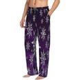 thumbnail image 2 of Junzan Men'S Pajama Pants Snowflake Gradient Purple Sleepwear Pants Pj Bottoms Drawstring And Pockets, 2 of 9