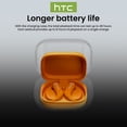 thumbnail image 2 of HTC NE61 Heart Rate Wireless Bluetooth 6.0 Open in-Ear Earbuds, AI Translator, Noise-Cancelling Headphones, 130+ Languages,Orange, 2 of 12